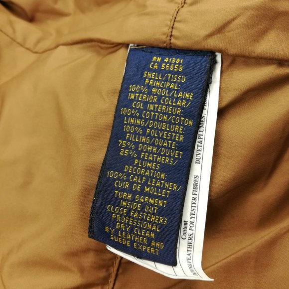 Polo Ralph Lauren Tweed Wool Down Hunting Vest Jacket Suede - Picture 6 of 8